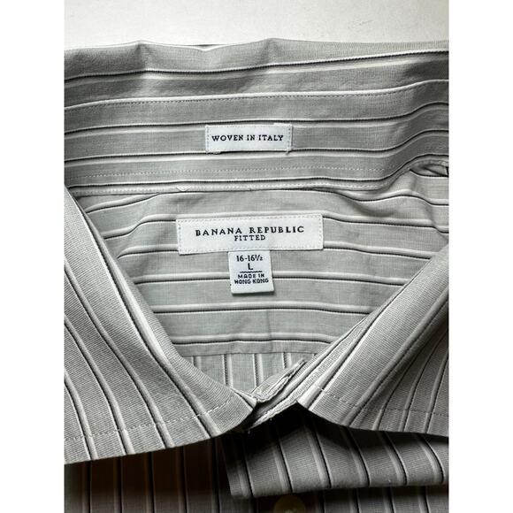 Banana Republic Fitted Woven in Italy French Cuff Dress Shirt Mens 16-16.5 L - Picture 5 of 6